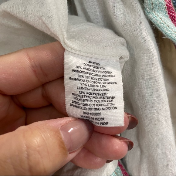 dRA Los Angeles Zip Up Linen Blend Striped Bomber Jacket Multicolor Small - Picture 8 of 10